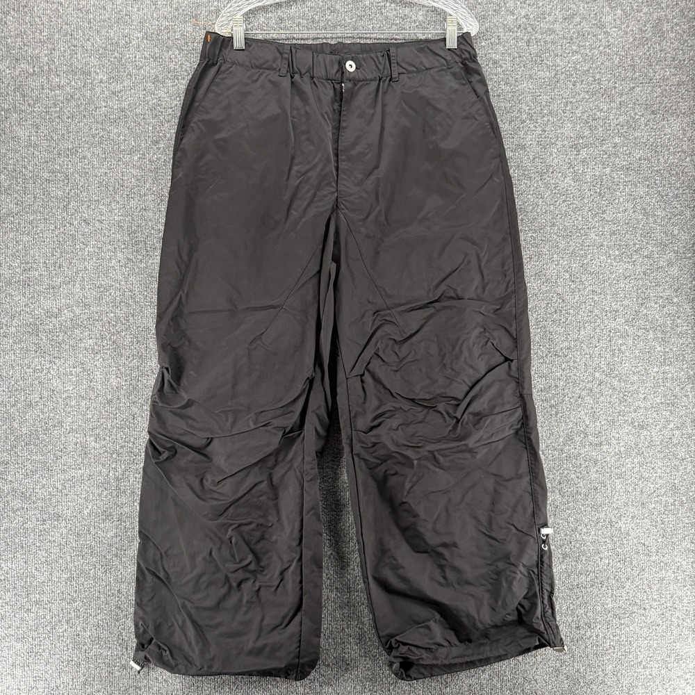ZARA Shanghai Edition Pants Mens 32 Black Nylon Straight Baggy Looose Grunge 90s